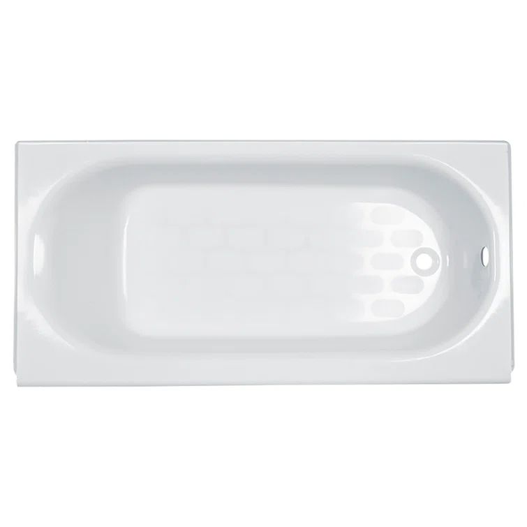 White 61-Inch Cast Iron Alcove Bathtub with Right Hand Drain