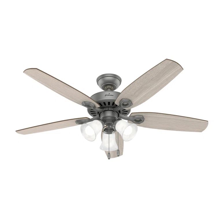 Matte Silver 52" Ceiling Fan with LED Light Kit and Reversible Blades