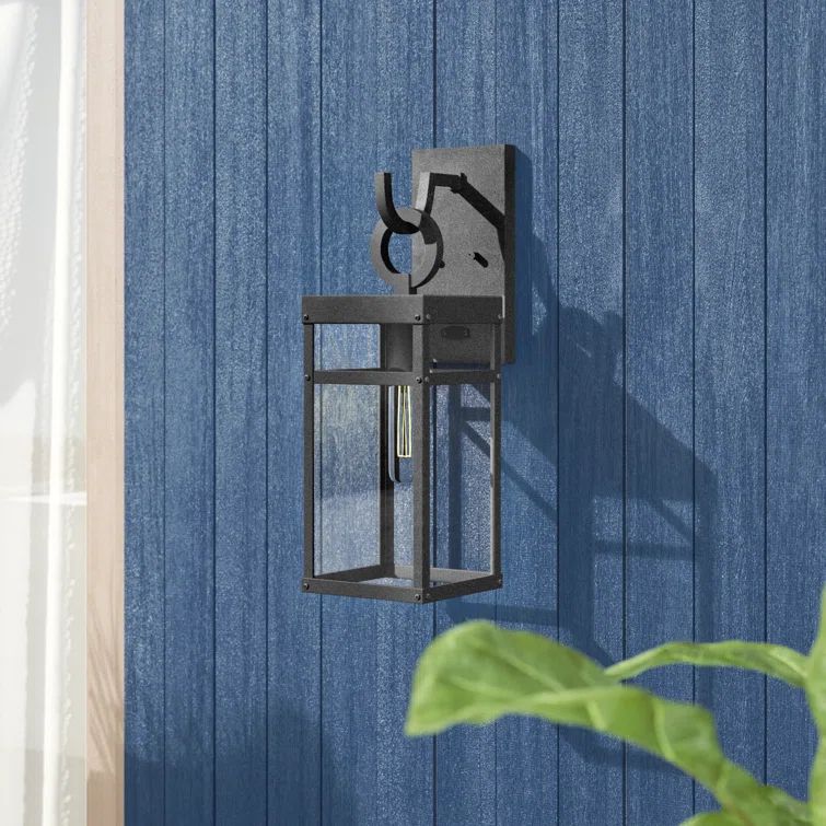 Aged Zinc 25" Tall Clear Glass Single Light Outdoor Wall Sconce