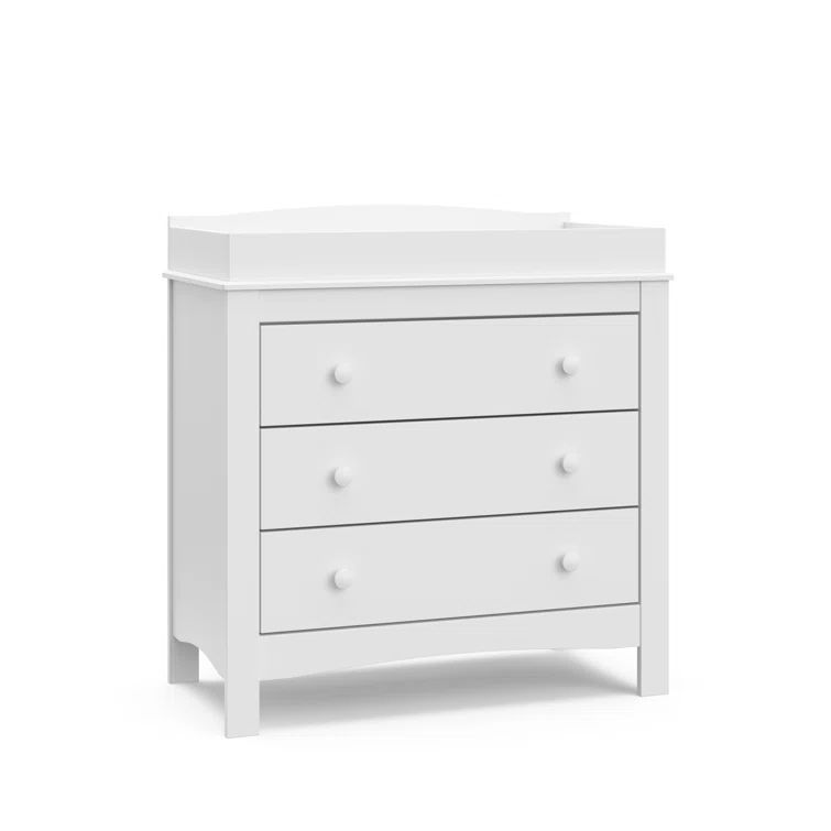 White 3-Drawer Chest with Changing Topper