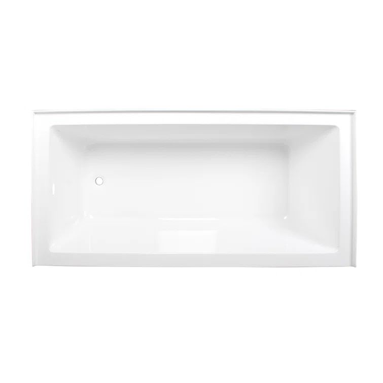 Aqua Eden 66-Inch White Acrylic Alcove Tub