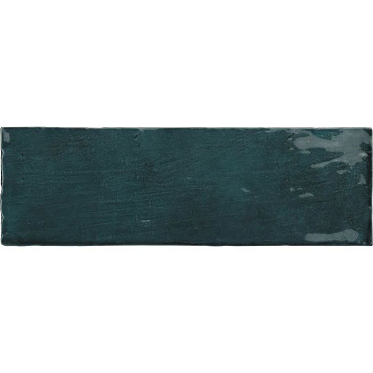 Duchess Glossy Green Ceramic Subway Wall Tile, 2.5 x 8 inches