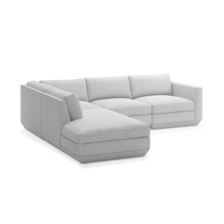 Podium Bayview Silver Twill 4-Piece Modular Lounge Sectional