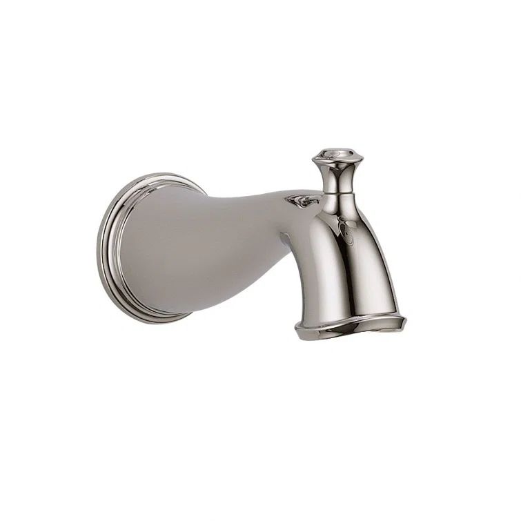 Polished Nickel Wall Mounted Tub Spout with Diverter