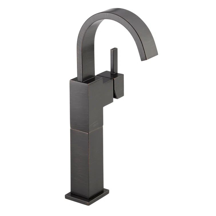 Sleek Stainless Steel & Bronze Vessel Bathroom Faucet