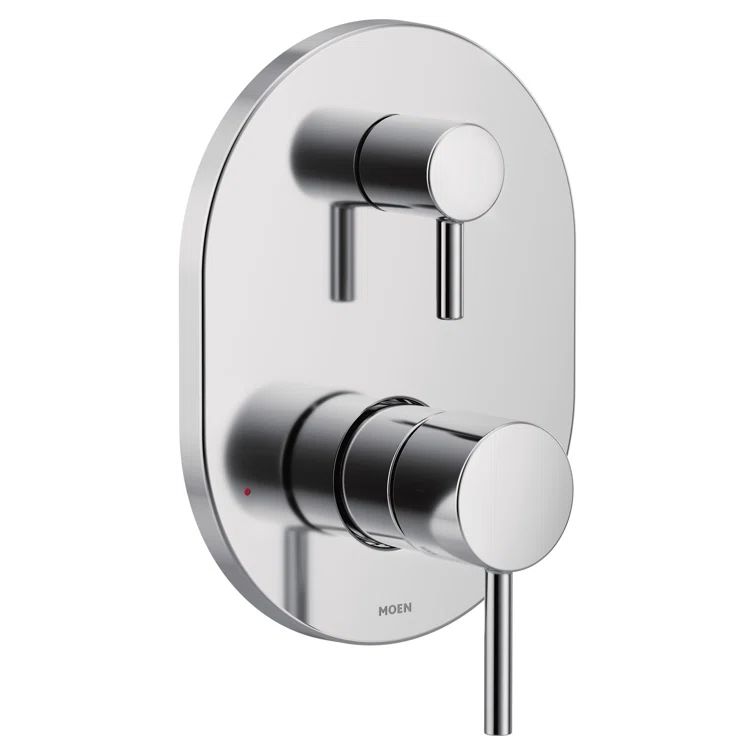 Chrome Modern 2-Handle Shower Trim with Lever