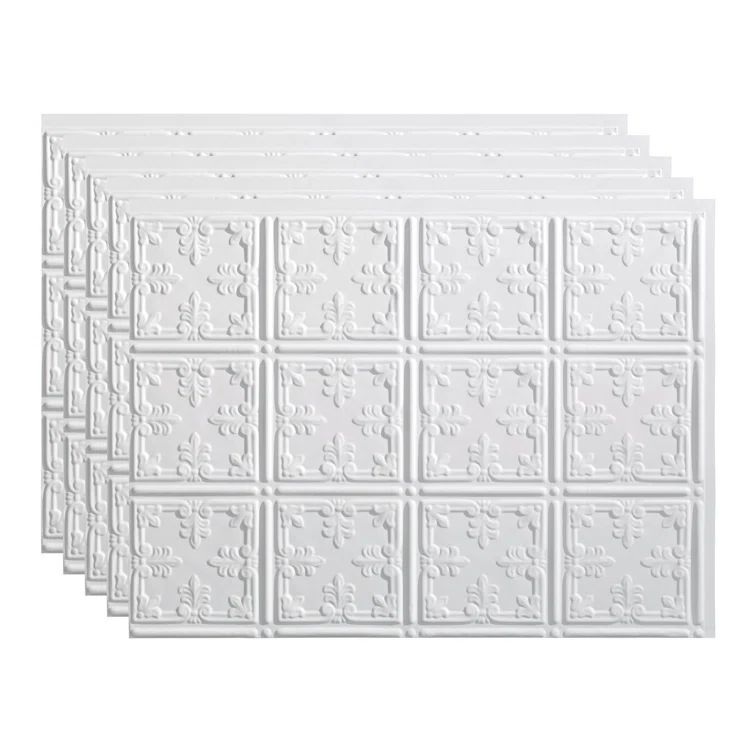Matte White Vinyl Decorative Wall Tile Backsplash Kit