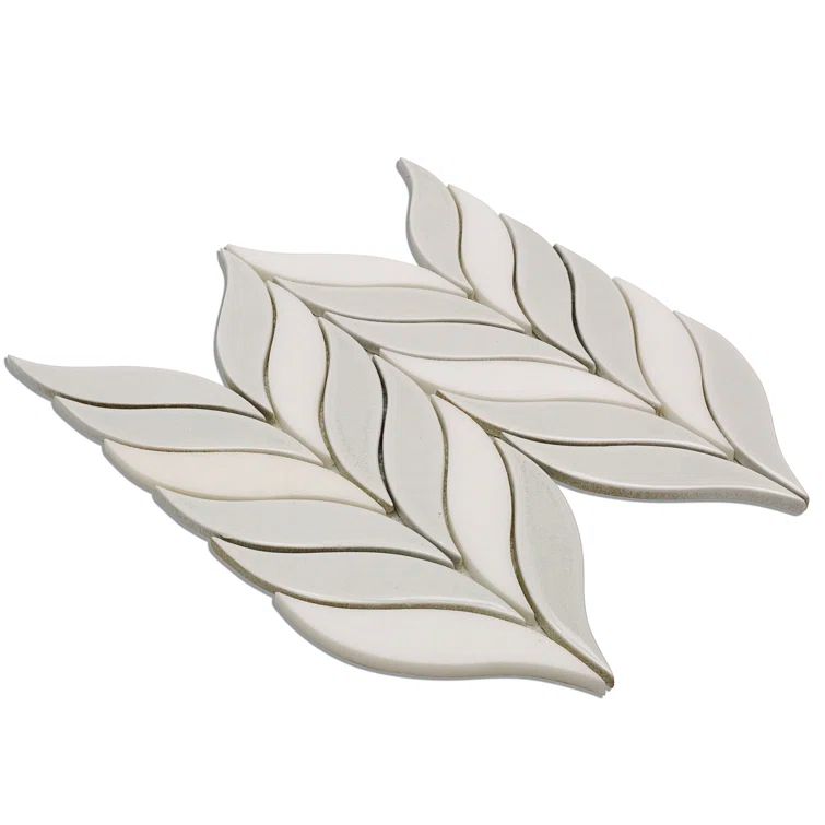 Glacier White Ceramic Fish Scale Mosaic Wall Tile