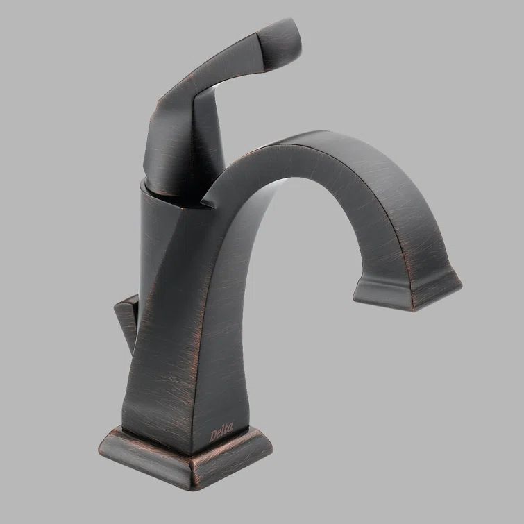Sleek Modern Venetian Bronze Single Hole Brass Bathroom Faucet