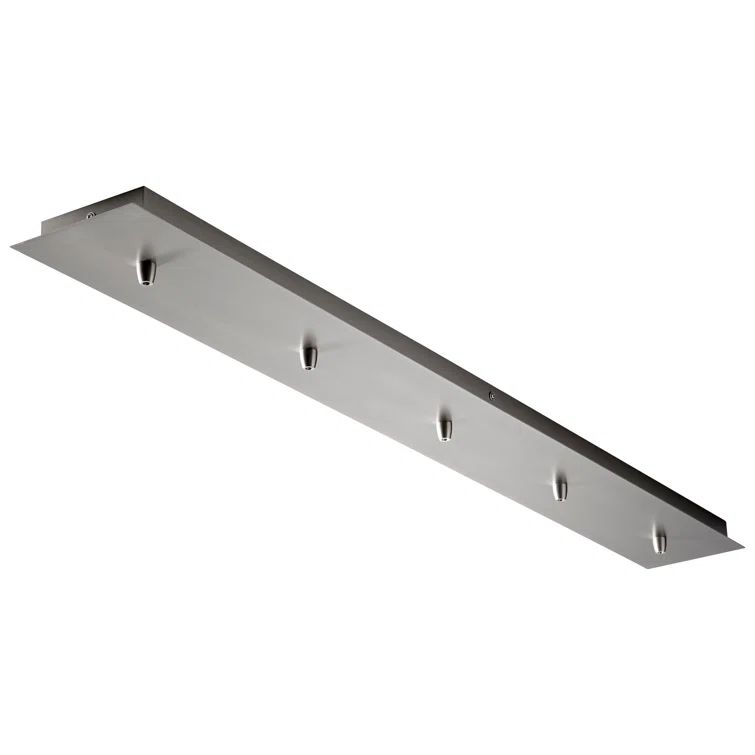 Sleek Satin Nickel 5-Light LED Linear Pendant Canopy Kit