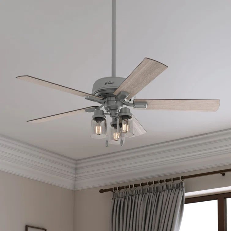 Matte Silver 52" Hartland Low Profile Ceiling Fan with LED Light
