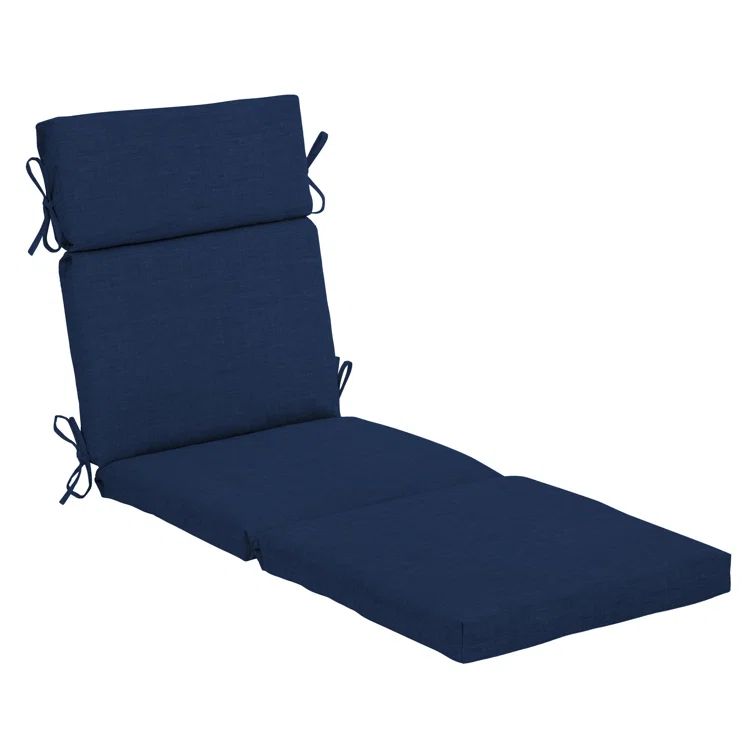 Sapphire Blue Outdoor Chaise Lounge Cushion with Polyester Fill