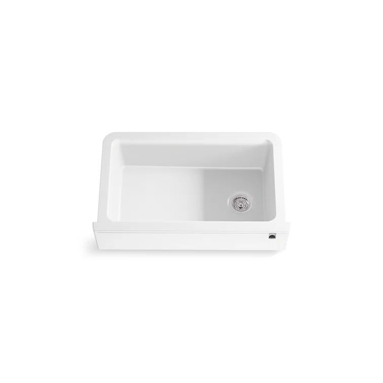Matte White Engineered Stone Farmhouse Undermount Kitchen Sink