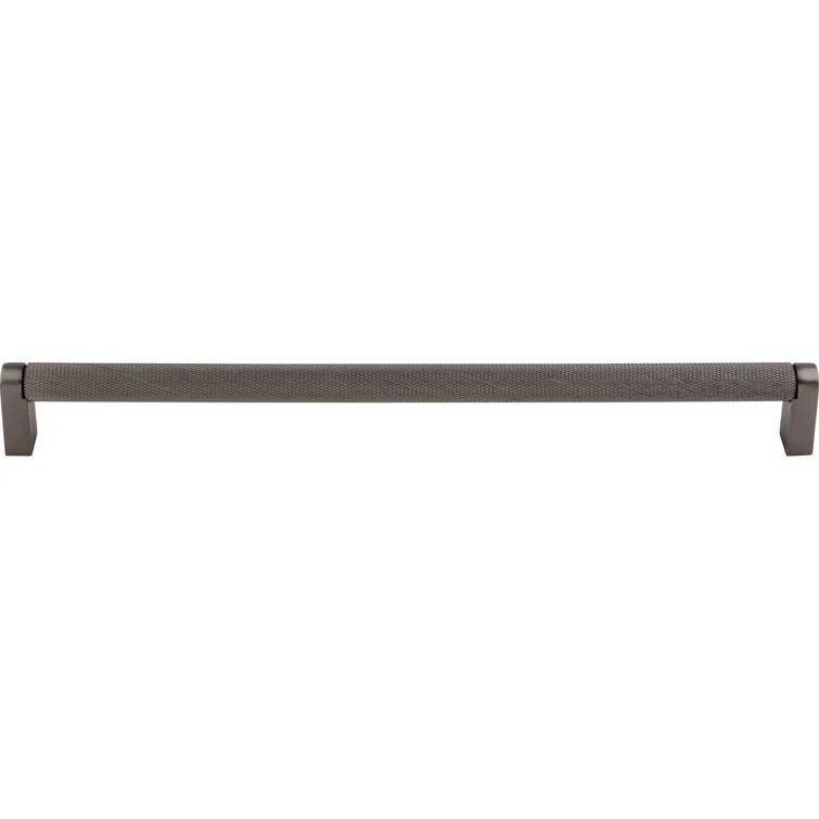 Ash Gray Steel Modern Industrial Bar Pull with Mounting Hardware