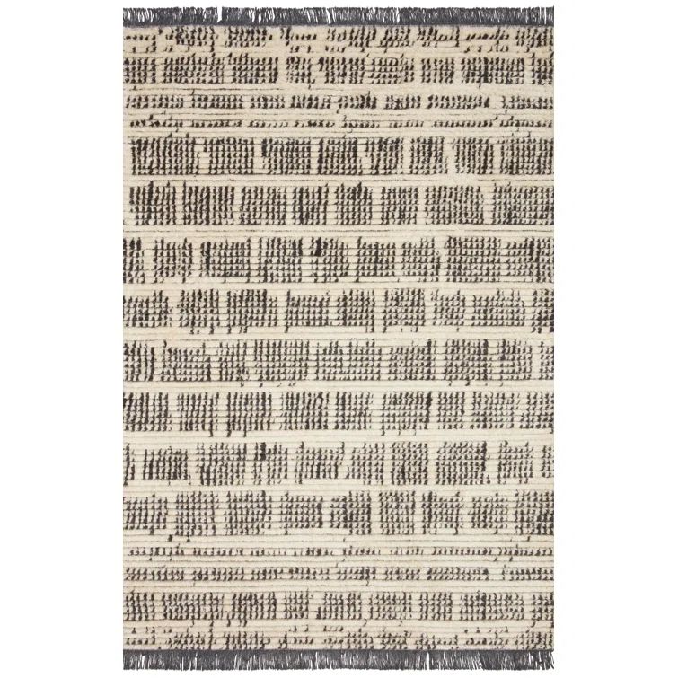 Alice Cream and Charcoal Rectangular Synthetic Area Rug