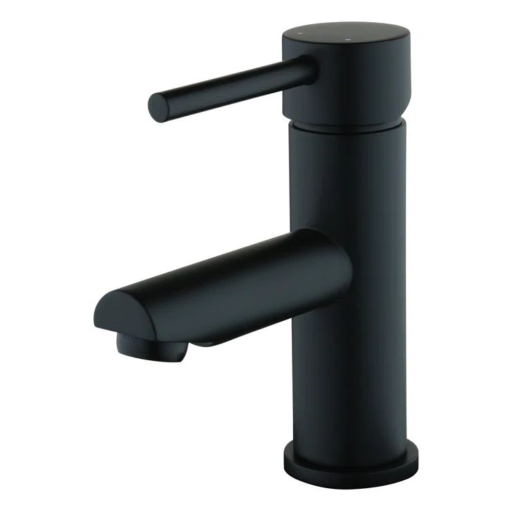 Matte Black Single Handle Bathroom Faucet with Drain Assembly