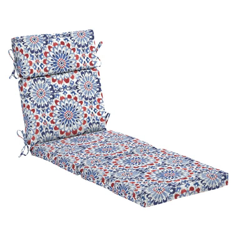 Clark Blue Polyester Outdoor Chaise Lounge Cushion
