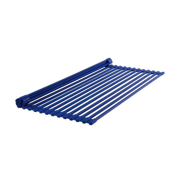 Navy Blue Silicone Roll-Up Kitchen Sink Grid