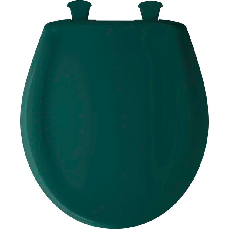 Teal Soft Close Round Plastic Toilet Seat with Lid