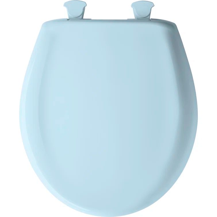 Dresden Blue Plastic Round Toilet Seat with Slow Close Hinges