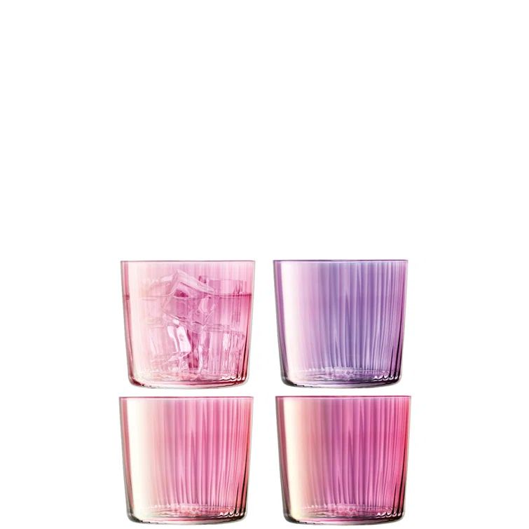 Garnet Hand-Painted Glass Tumblers Set of 4, 10oz