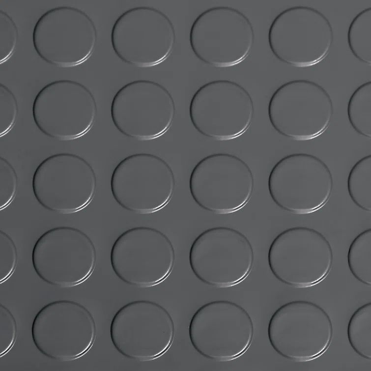 Slate Grey 5' x 10' Vinyl Garage Flooring Roll with Coin Pattern