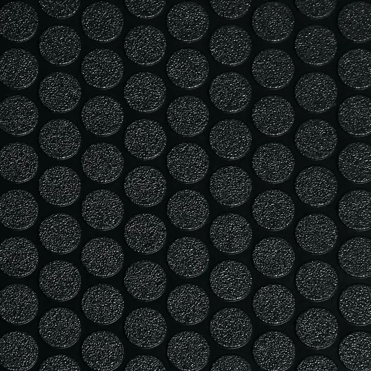 Midnight Black 5' x 10' Vinyl Garage Floor Roll with Coin Pattern