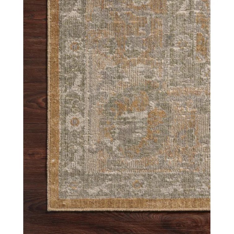 Rosemarie Gold and Sand Easy-Care Synthetic Rug