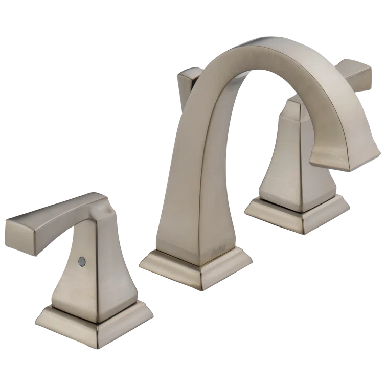 Stainless Steel Widespread Bathroom Faucet with Drain Assembly