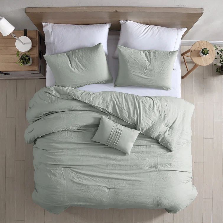King Spa Green Reversible Down Alternative Microfiber Comforter Set