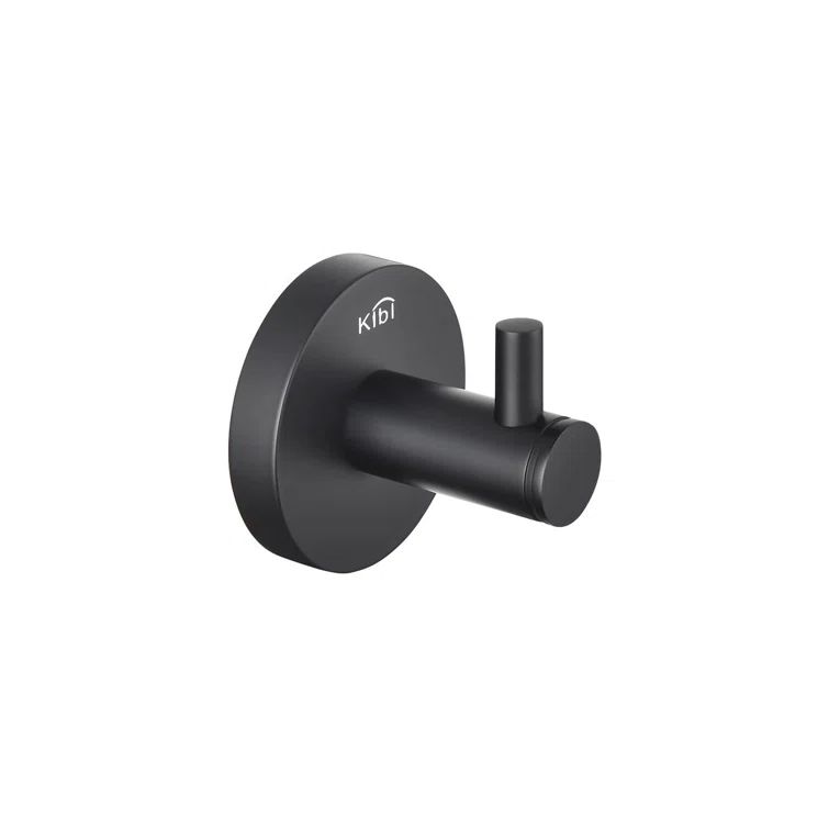 Matte Black Heavy-Duty Brass Circular Bathroom Robe Hook
