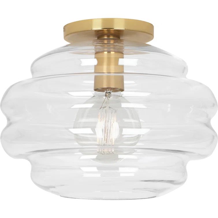 Horizon Modern Brass and Clear Glass 9.25" Flush Mount