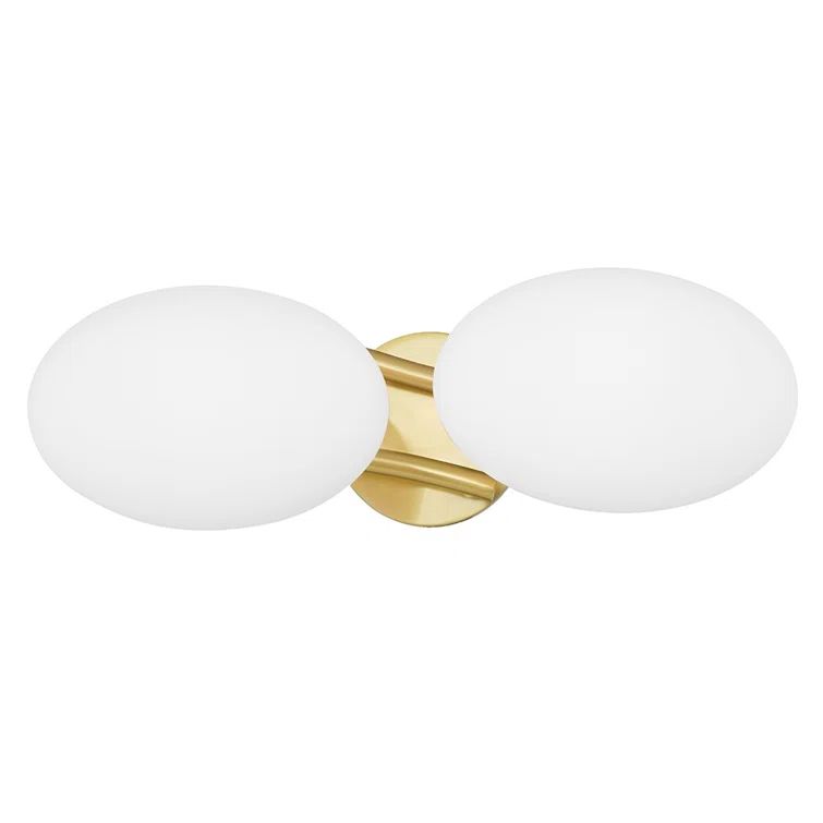 Aged Brass 2-Light Dimmable LED Vanity Light