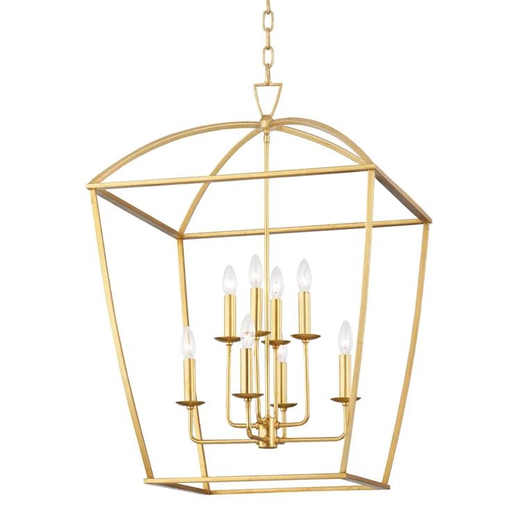Bryant 8-Light Gold Leaf Crystal Candle Pendant