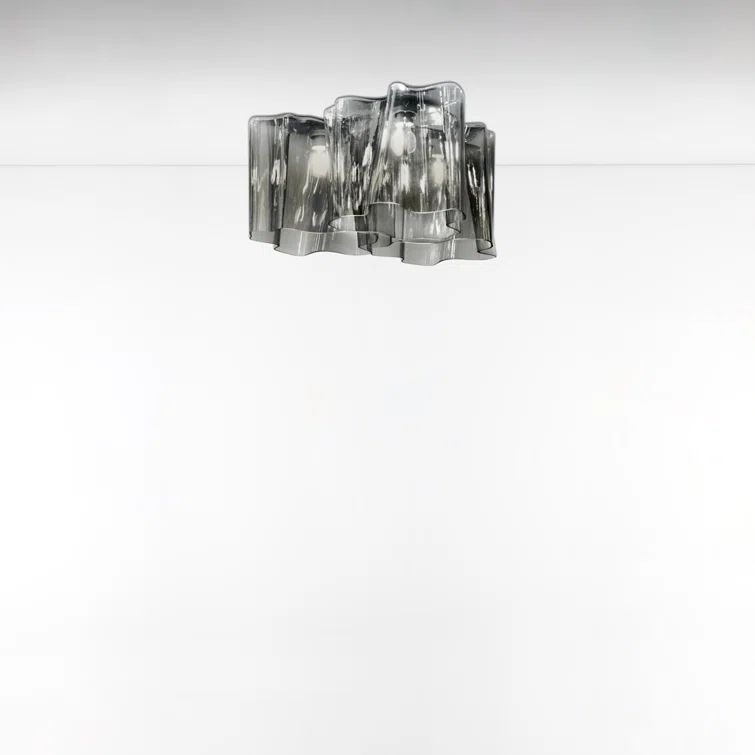 Modern Grey Smoke Glass LED Island Light
