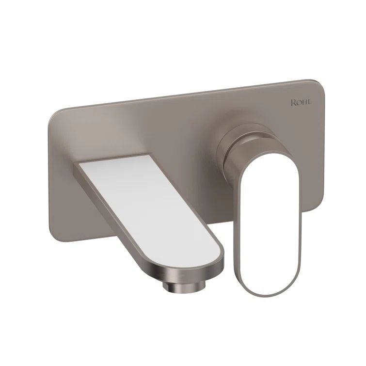 Transitional Black Nickel Wall Mounted Widespread Faucet