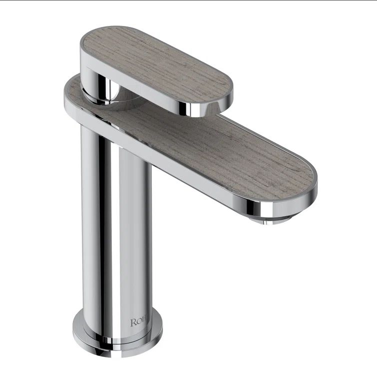 Sleek Modern 6 7/8" Black Chrome Single Hole Bathroom Faucet