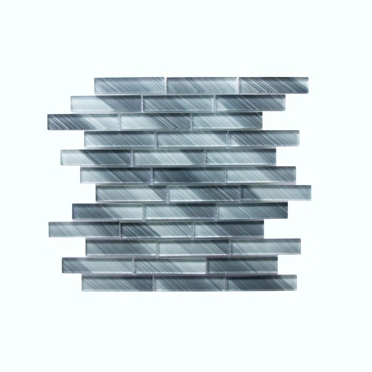 Gray Hand Painted Glass Mosaic Tile for Walls and Backsplashes