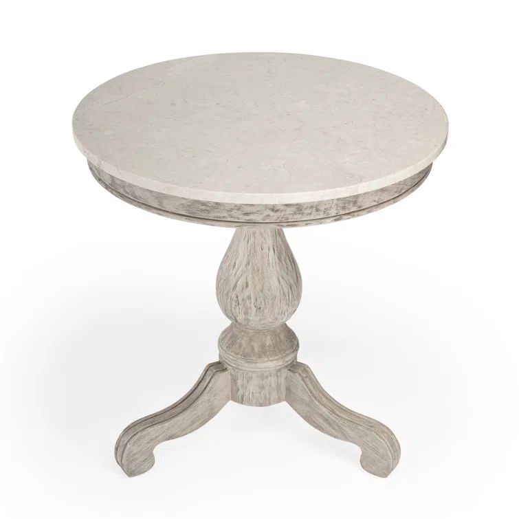 Danielle Marble 24" Pedestal Side Table