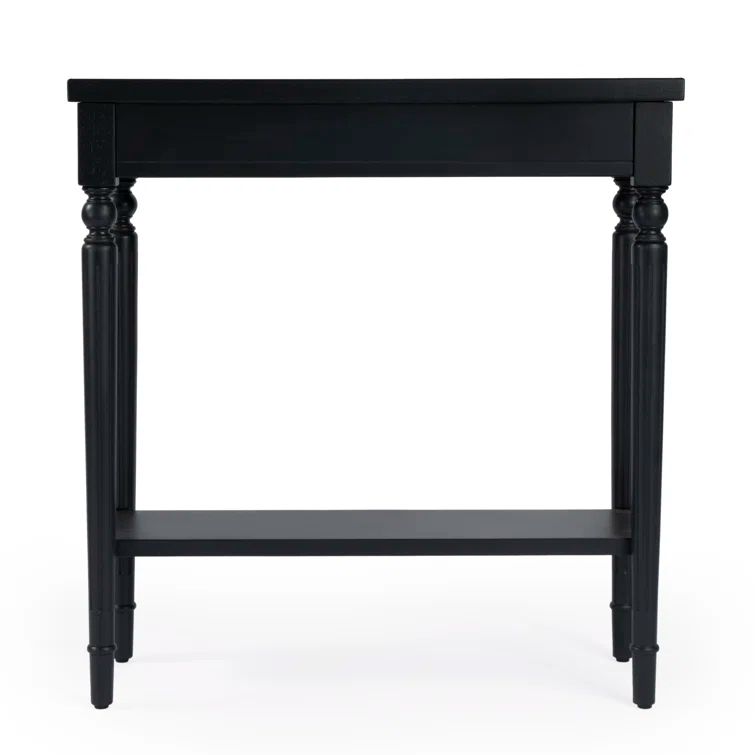 Aubrey Black Wood Console Table with Storage