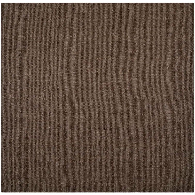 Handmade Brown Jute Square Non-slip Area Rug