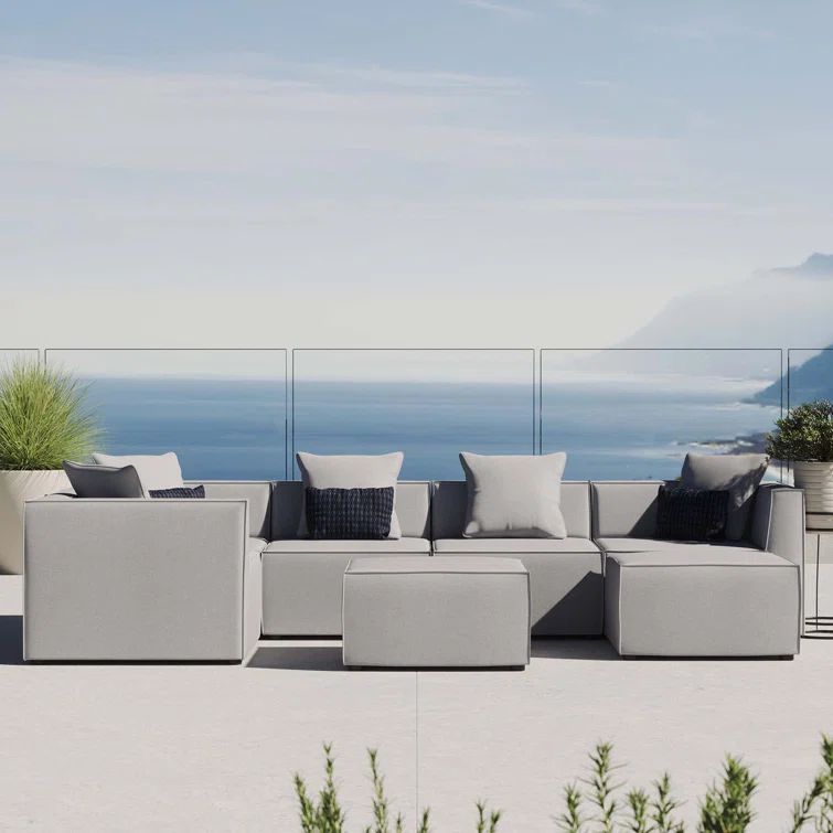 Saybrook Gray 7-Piece Outdoor Patio Sectional Sofa