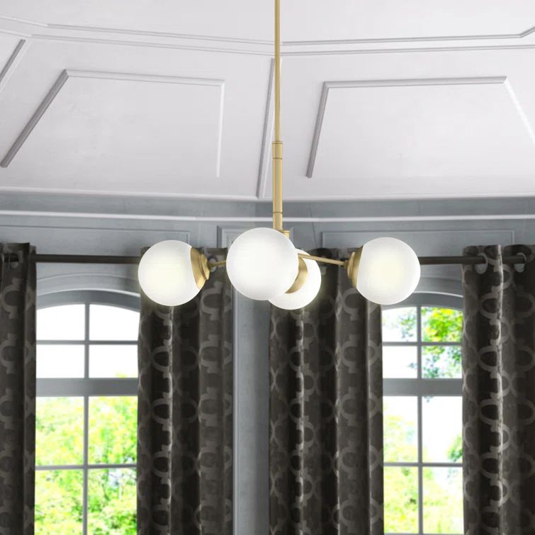 Hepburn 30" Modern Brass Sputnik Sphere Chandelier
