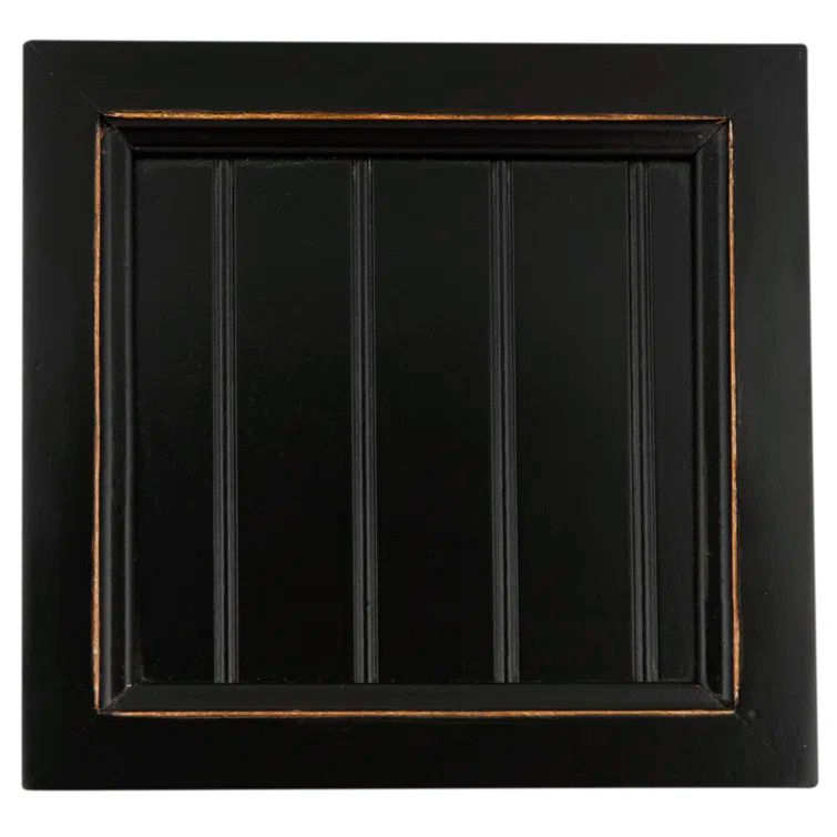 Black Solid Wood Kitchen Island with Butcher Block Top
