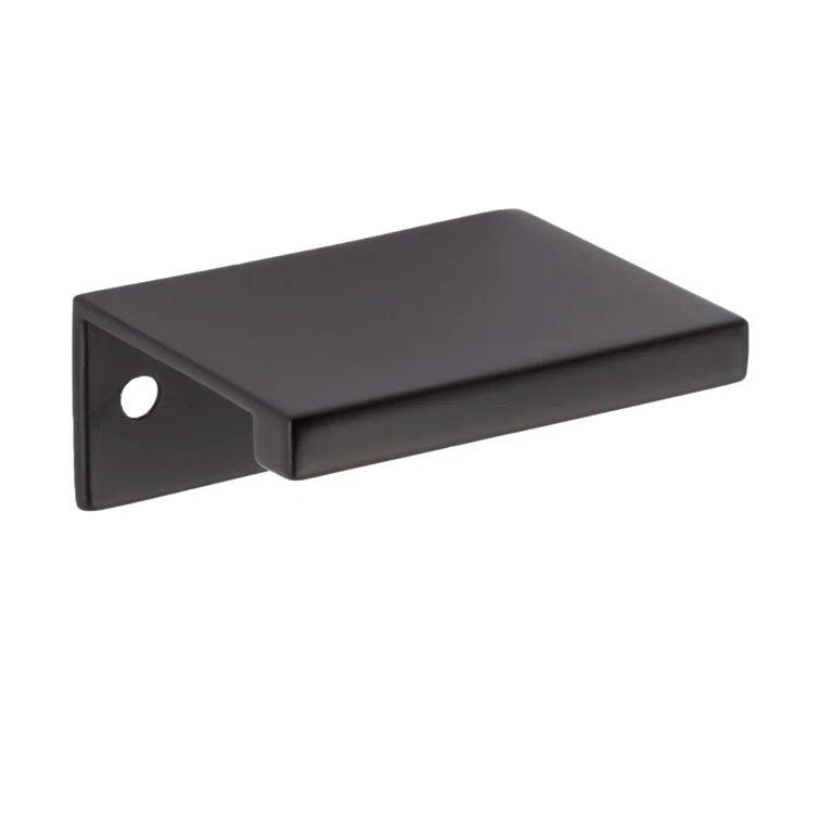 Ethan Matte Black Brass Rectangular Finger Pull with Mounting Hardware