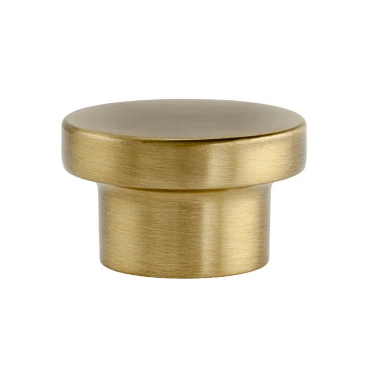Ethan 1-1/4" Round Brushed Brass Knob with Mounting Hardware