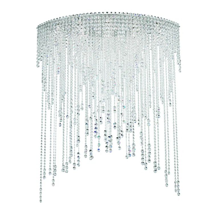 Swarovski Heritage Clear Crystal 53" Waterfall Chandelier in Stainless Steel