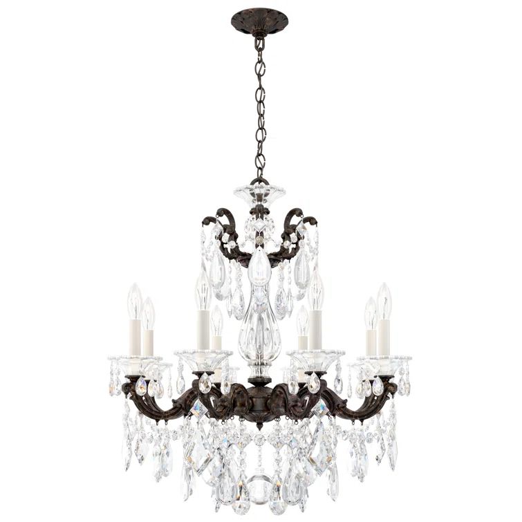 Heirloom Gold 8-Light Traditional Crystal Chandelier with Clear Heritage Crystals