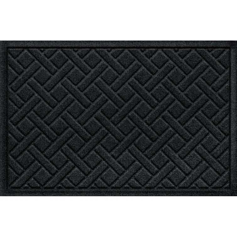 Charcoal Lattice Pattern Outdoor Rubber Door Mat