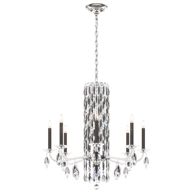 Black and Clear Crystal 8-Light Chandelier